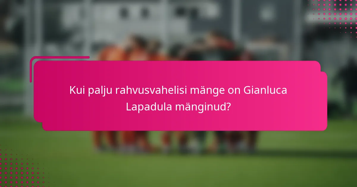 Kui palju rahvusvahelisi mänge on Gianluca Lapadula mänginud?