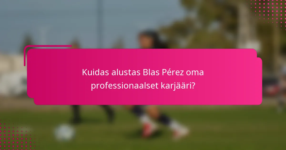 Kuidas alustas Blas Pérez oma professionaalset karjääri?