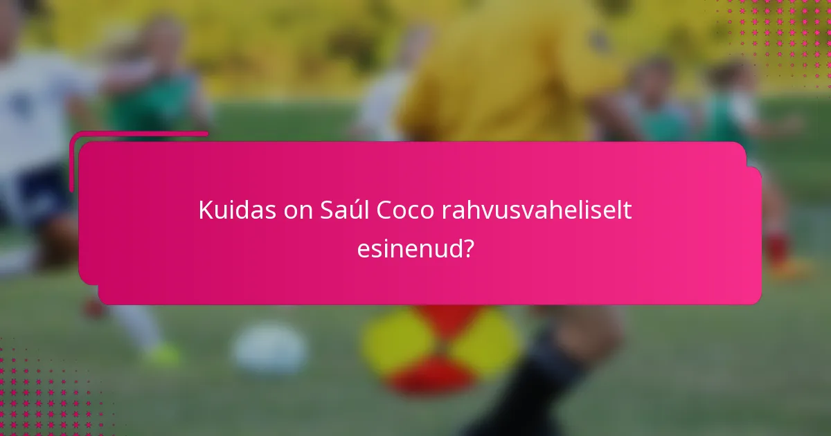 Kuidas on Saúl Coco rahvusvaheliselt esinenud?