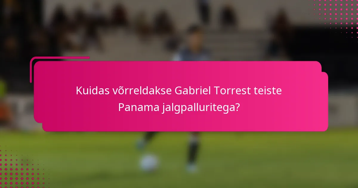 Kuidas võrreldakse Gabriel Torrest teiste Panama jalgpalluritega?