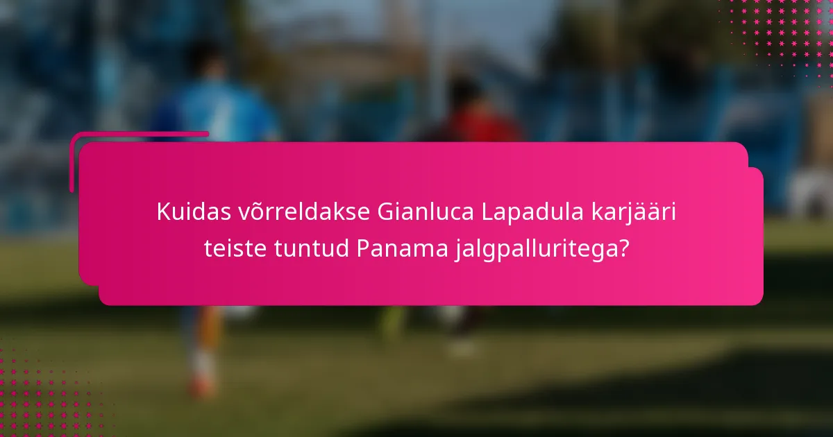 Kuidas võrreldakse Gianluca Lapadula karjääri teiste tuntud Panama jalgpalluritega?