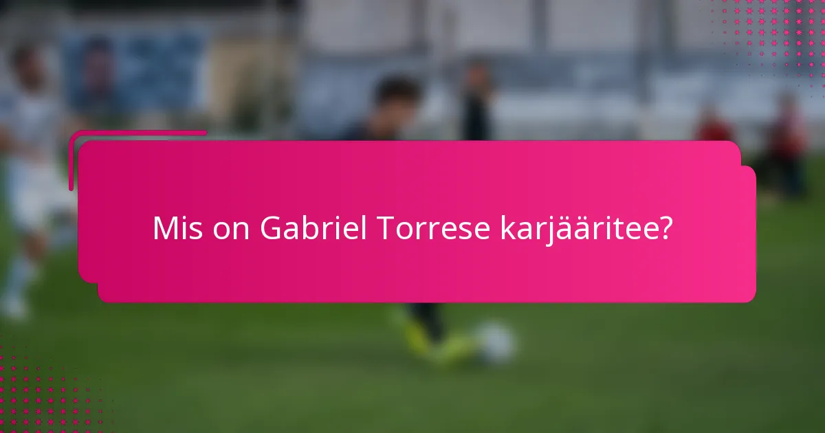 Mis on Gabriel Torrese karjääritee?